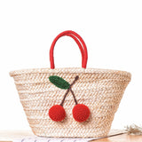 Red Cherry Pom Ball Bag