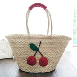 Red Cherry Pom Ball Bag