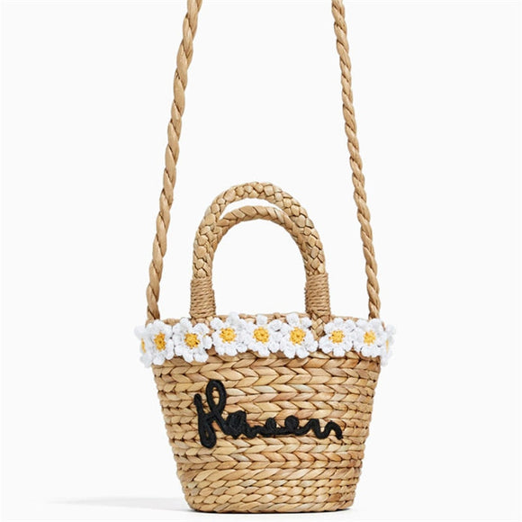 Flower Embroidery Bohemian Straw Bags