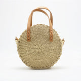 Round Leather Hand Bag