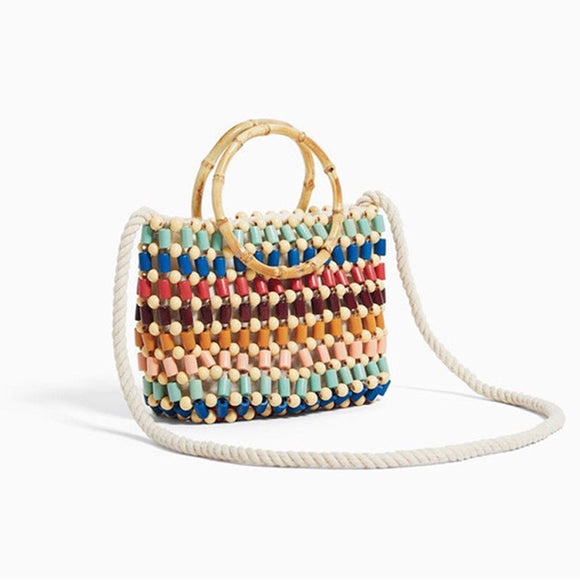 Colorful Beads Woven Bag