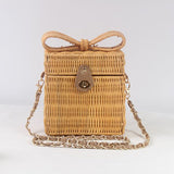 Bow Square Rattan Bag