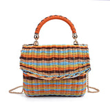 Color Rattan Square Straw Bags