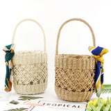 Barrel-shaaped Woven Handbags
