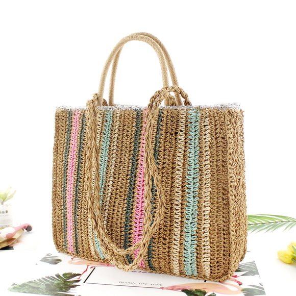 Colorful Paper Straw Bag