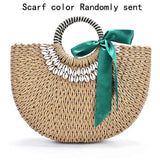 Shell Moon Straw Bag