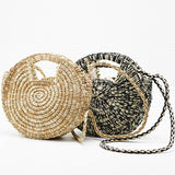 Textured Round Straw Bag