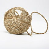 Textured Round Straw Bag