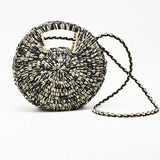 Textured Round Straw Bag