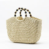 Bead Hand Straw Bag