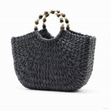 Bead Hand Straw Bag